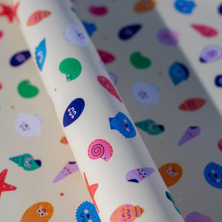 Studio Boketto - Wholesale Flat Wrap - Shells Gift Wrap | Shell Wrapping Paper | Coastal Gifts
2