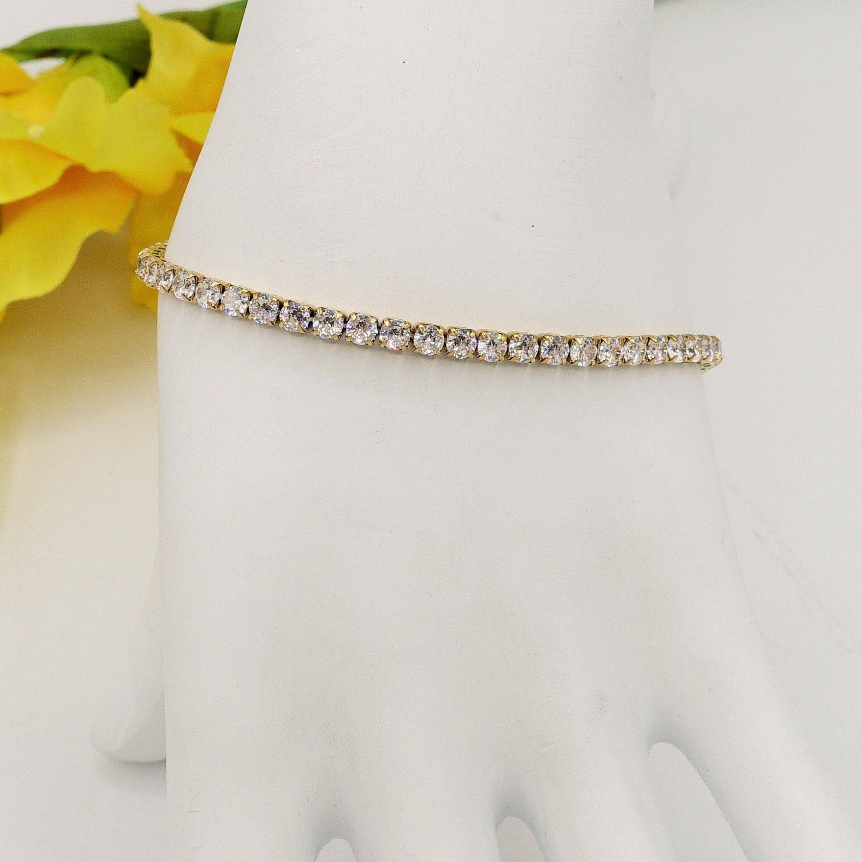 Daemon srls - Wholesale Tennisarmbanden - ALICIA ~ Tennisarmband van roestvrij staal met cubic zirconia2