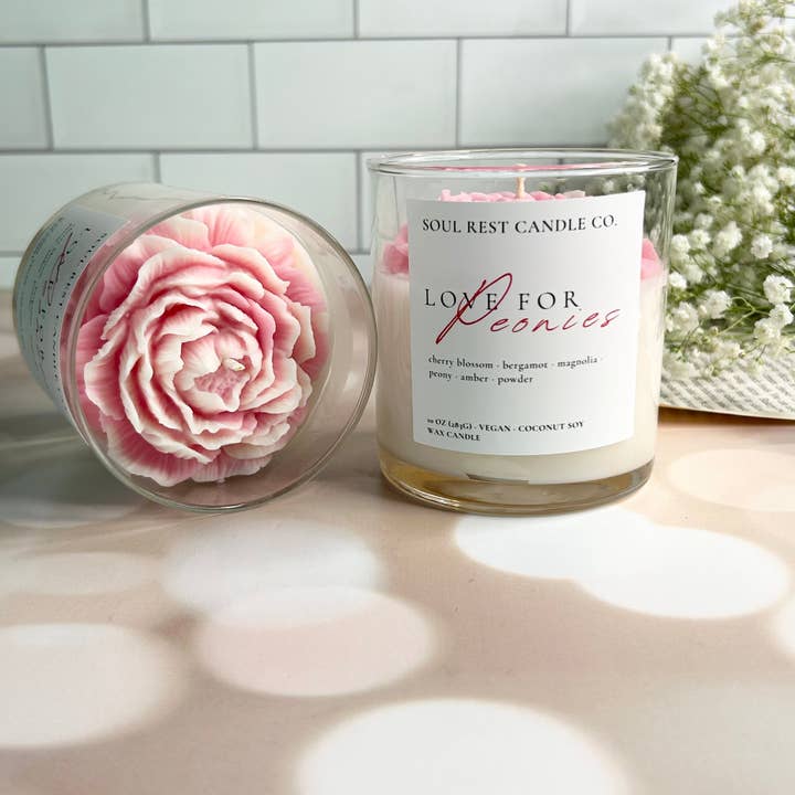 Soul Rest Candle Co. - Wholesale Jar/Filled Candle - Love for Peonies 10oz candle7