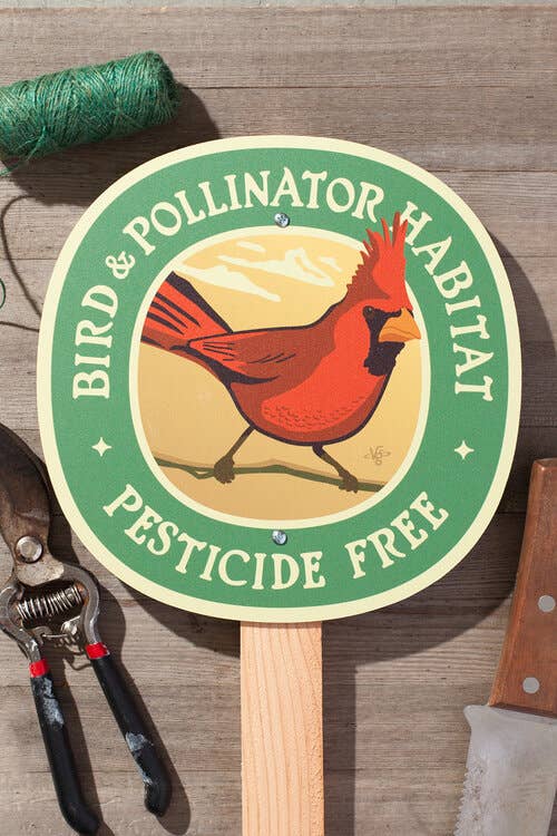 Wirtheim Poster Arts LLC - Wholesale Outdoor Sign - Cardinal Bird & Pollinator Habitat - Yard and Garden Sign3