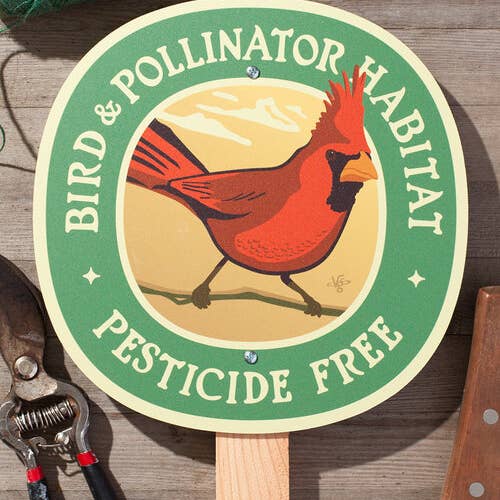 Wirtheim Poster Arts LLC - Wholesale Outdoor Sign - Cardinal Bird & Pollinator Habitat - Yard and Garden Sign3