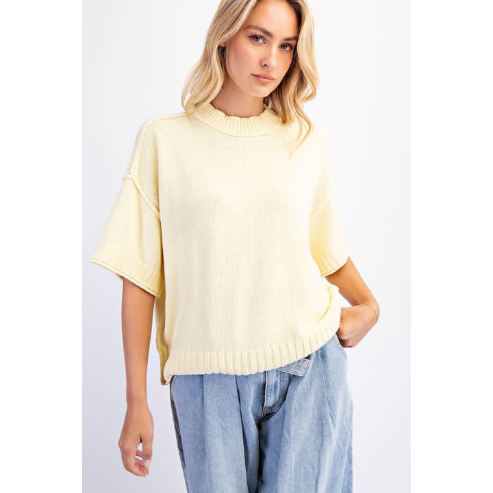 OVERSIZED CREWNECK SHORT SLEEVE SWEATER for wholesale by COTIERRA