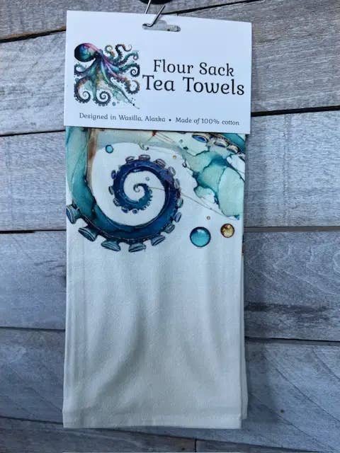 Torchon Pieuvre – Côtier pour la vente par Alaska Life Designs LLC