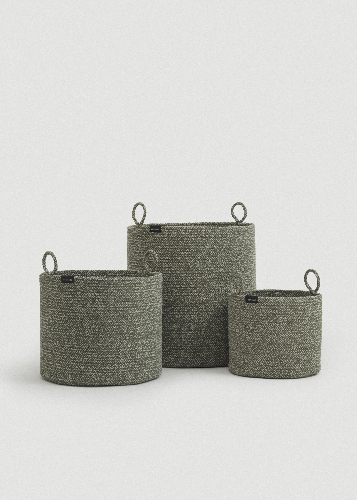 SUNNY HOME - Vente Paniers - Panier en corde de coton avec poignées – Loops S10
