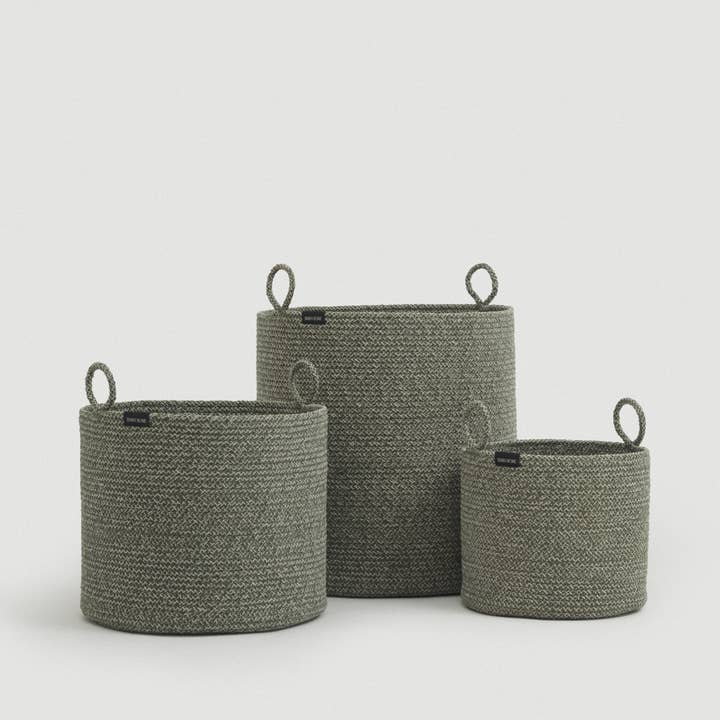 SUNNY HOME - Wholesale Basket - Cotton Rope Basket with Handles – Loops S12