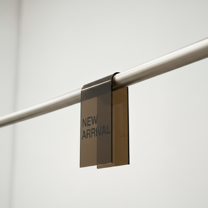 Signs and Mirrors - Vente Pancarte - #025 - Pince à étiquette pour portant à vêtements en acrylique transparent5