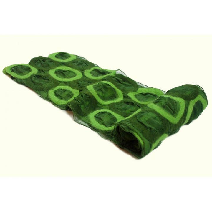 Green Circle Felted Chiffon Scarves for wholesale by BNB Crafts Inc.