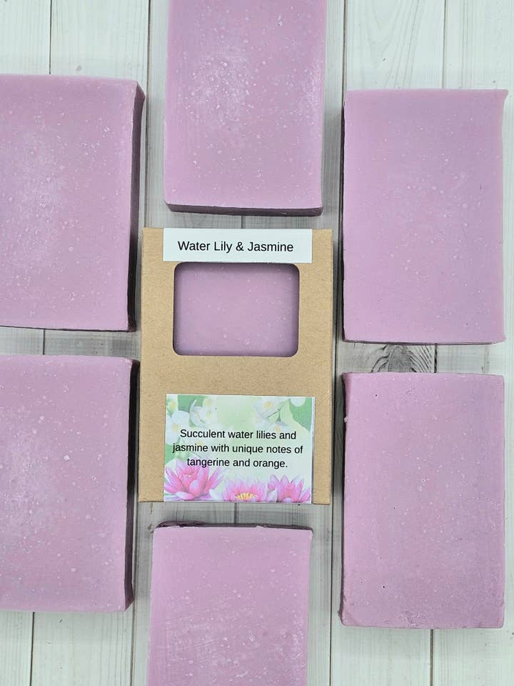 Water Lily & Jasmine Bar Soap for wholesale by BubblyBar Bath & Body