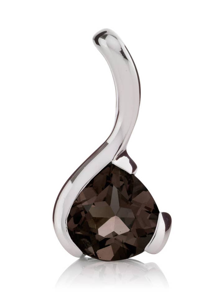 Sensual Silver pendant with Smoky Quartz for wholesale by Manja
