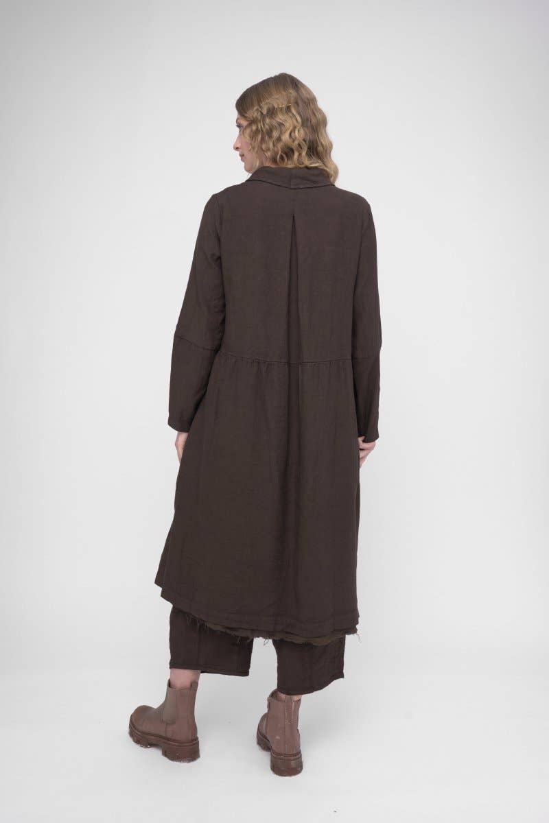 Baci & Amici Fashion - US Continental - Wholesale Dress - Women's - Cotton Linen Overcoat Dress4