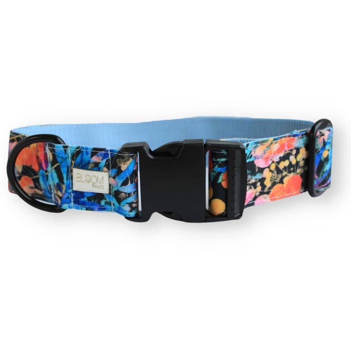 Collier pour chien - Berries - Tissu en toile écologique pour la vente par Bloom Paws