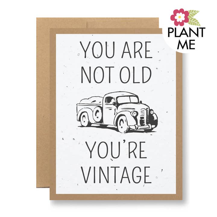 Seedy Cards - Wholesale Birthday Card - Plantable Seed Paper Greeting Card - ...you're vintage