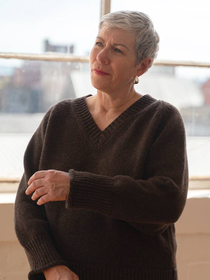 V-Neck Jumper Porcupine for wholesale by Hilary Jane Keyes