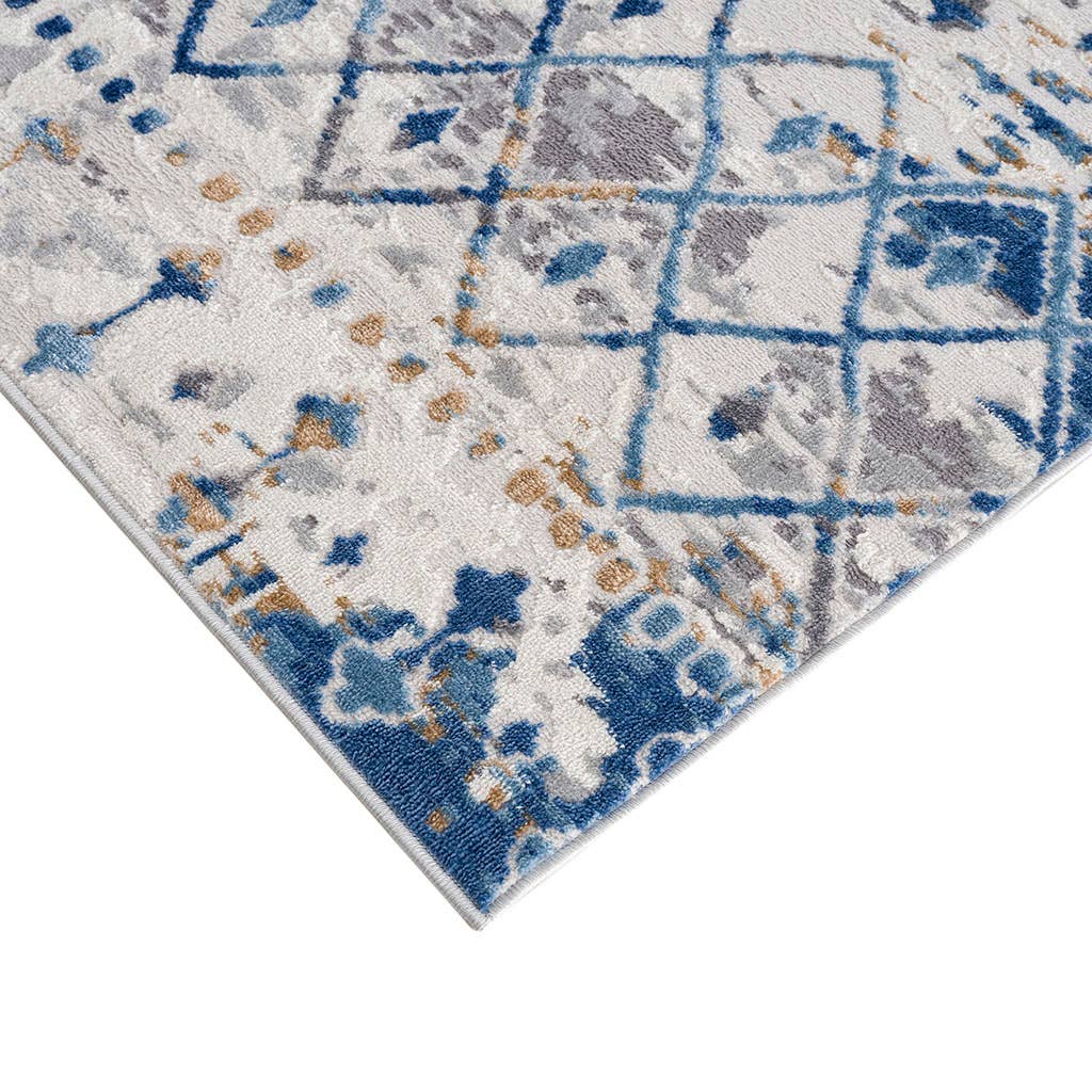 Olliix - Wholesale Area Rug - 4x6/5x7/6x9/8x10/Moroccan Boho Blue Area Rug7