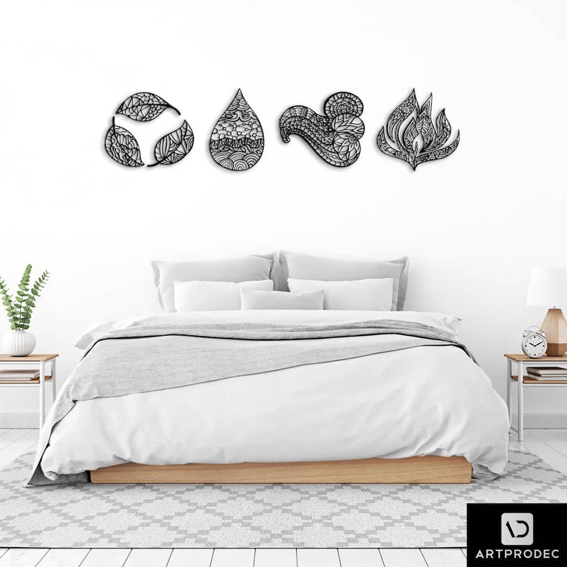 benjashop - Vendita all'ingrosso Decorazione da parete 3D - Cartello da parete in metallo con quattro elementi5