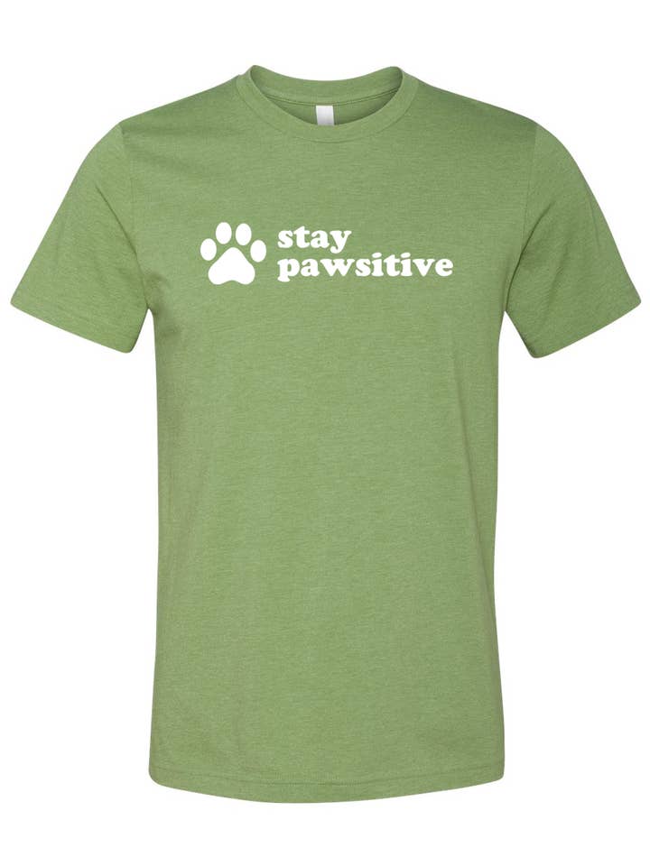 Stay Pawsitive Unisex T-shirt for wholesale by Good Ink