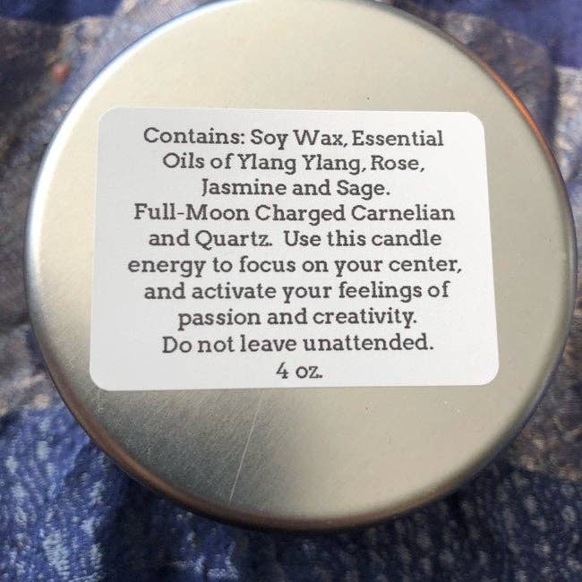 Raven’s Hearth - Wholesale Travel Candles - Prosperity Crystal Candle | Manifestation | Vegan2