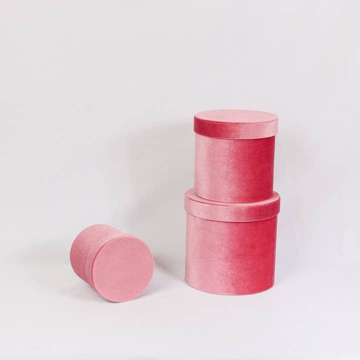 Elegant Design Supply - Wholesale Gift Box - Velvet Round Flower Hat Box with Lid23