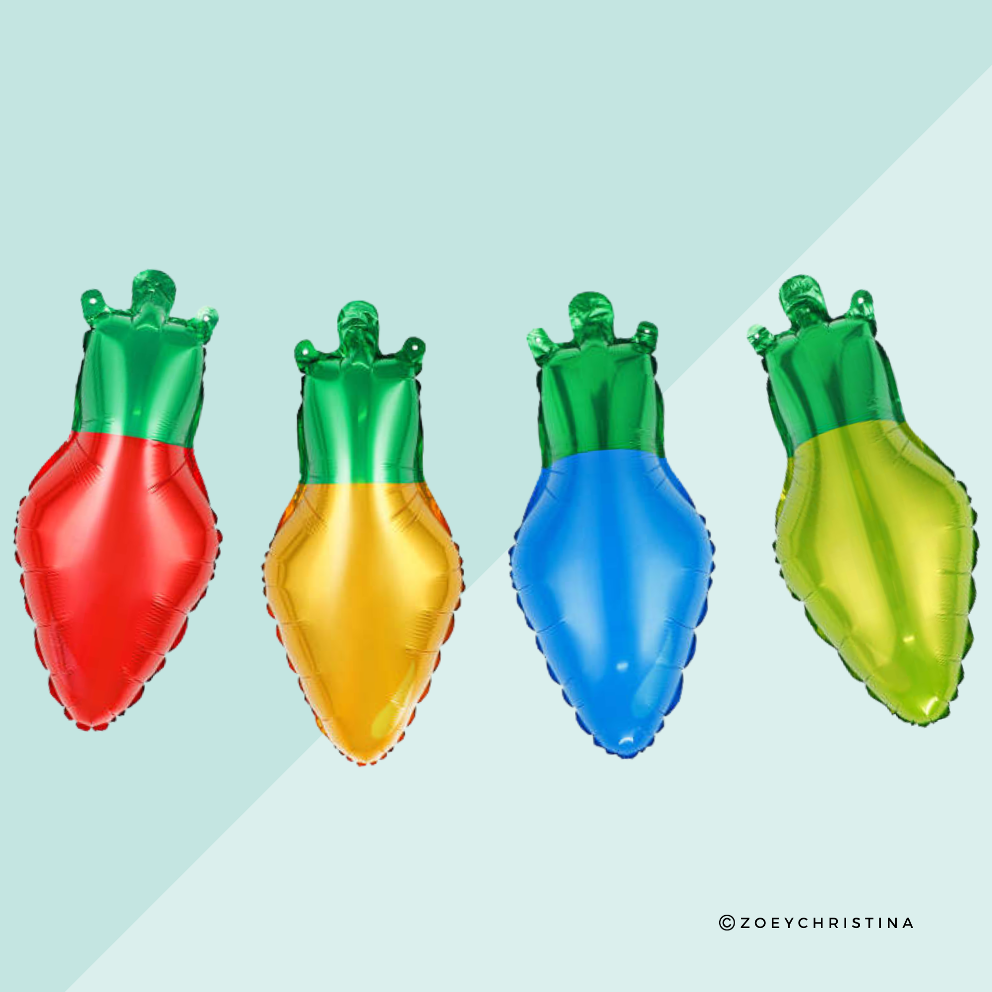 Zoey Christina – wholesale Ballong – Folieballonger i form av julgransljus (set om 4)5