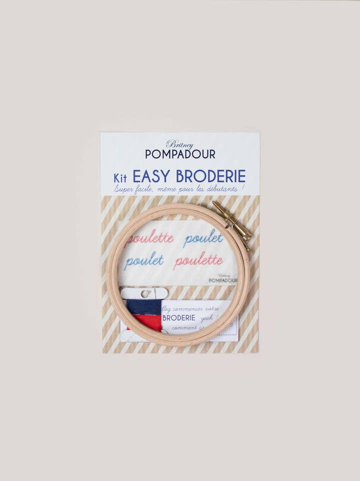 Kit Easy Broderie - Poulette pour la vente par Britney Pompadour - Broderie - Embroidery kit