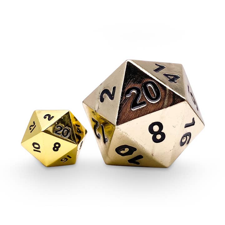 Dead Man's Gold - Boulder® 45mm D20 Metal Dice for wholesale by Norse Foundry