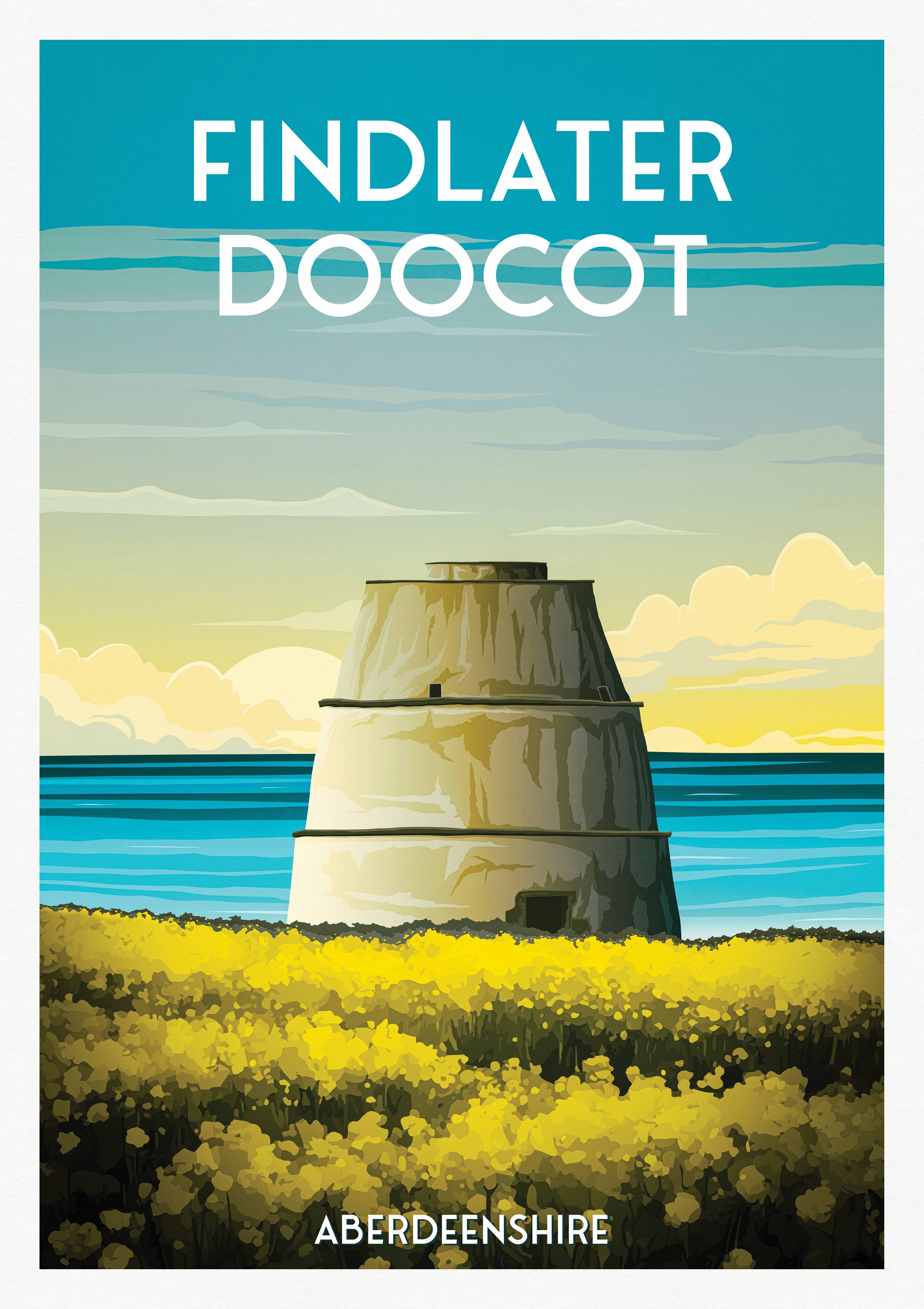 Printagonist – wholesale Poster – Findlater Doocot -  Aberdeenshire Travel Poster - Scotland1