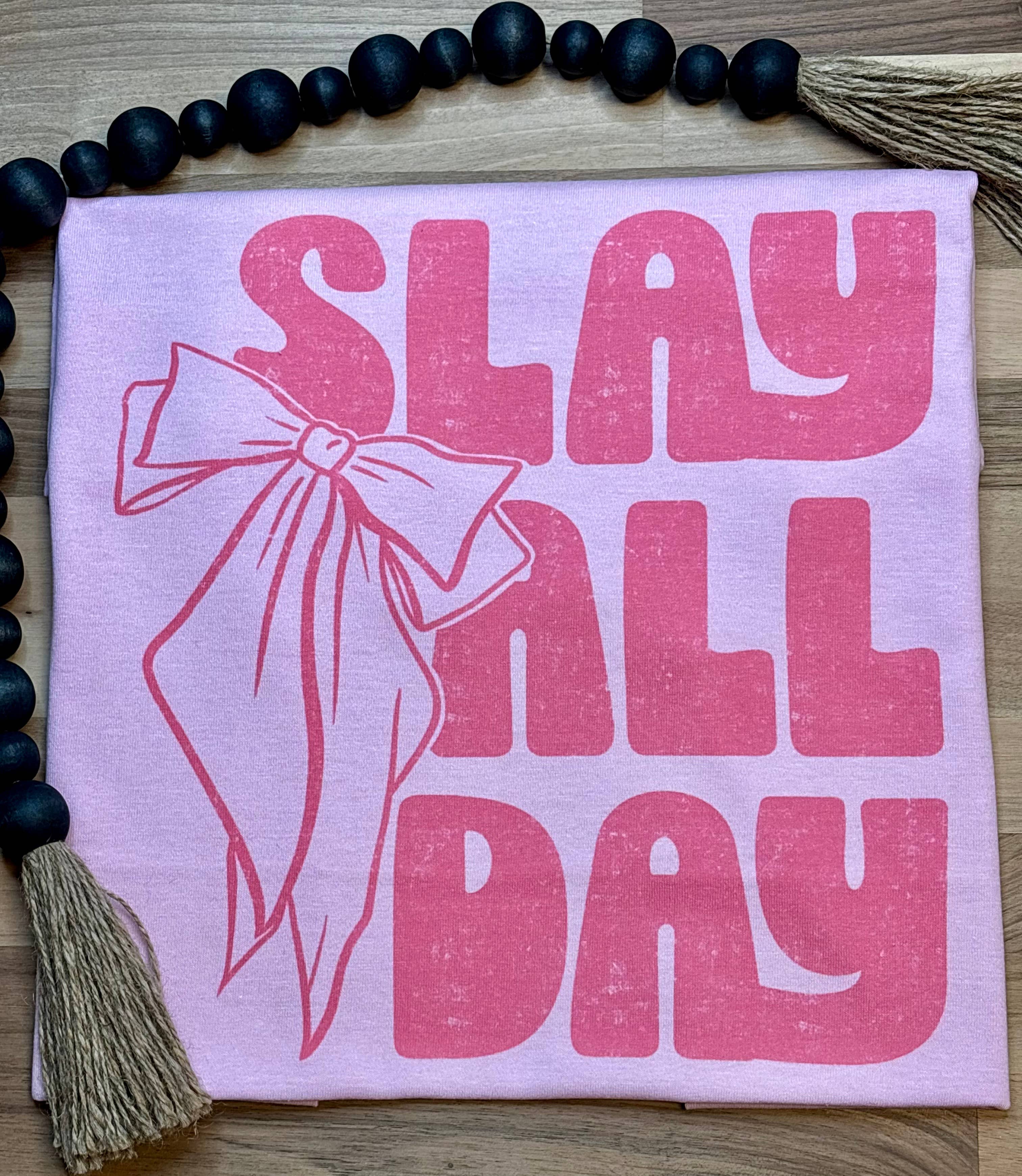 Light Pink Slay All Day SUBLIMATION TEE    for wholesale on Faire0
