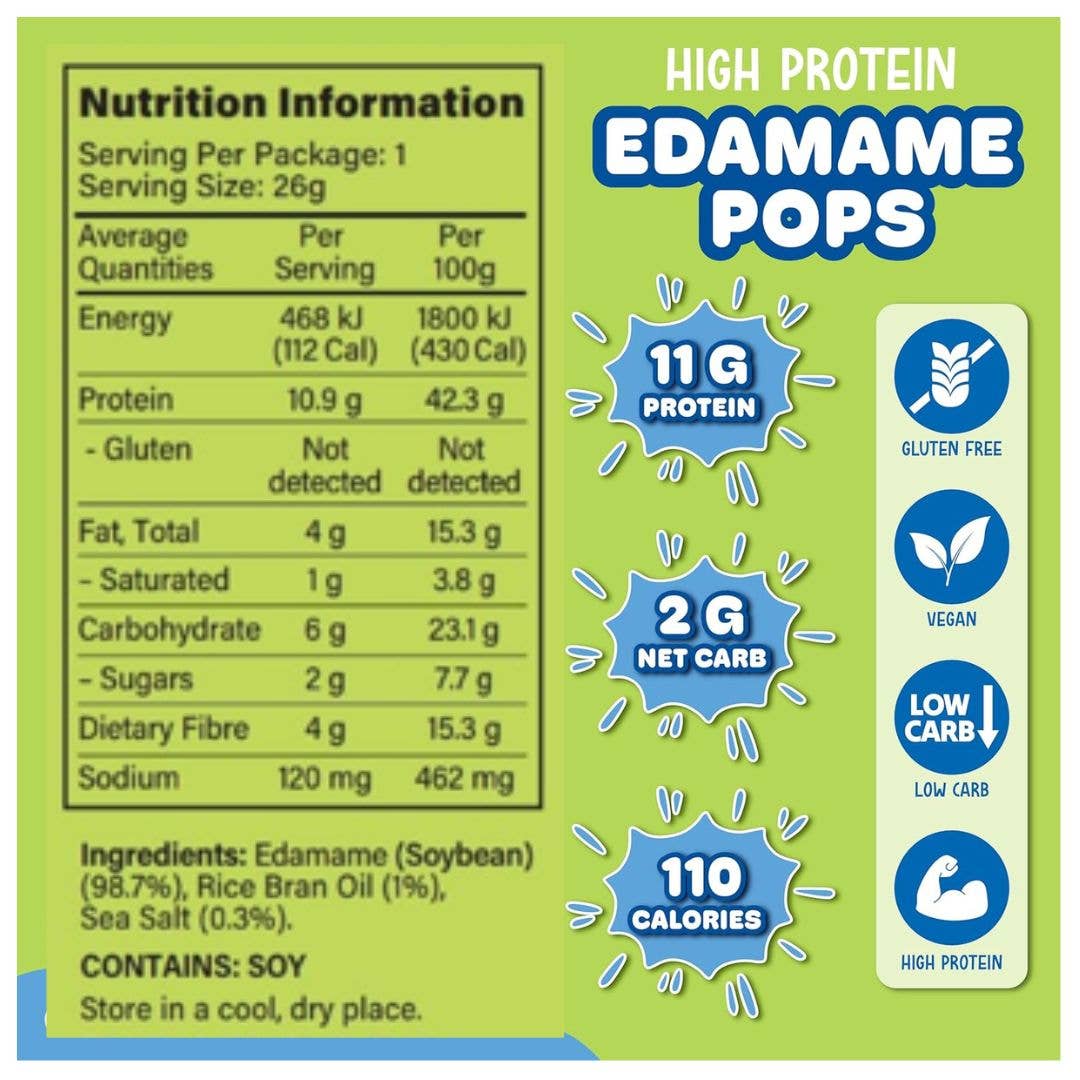 The Coconut Kitchen - Wholesale Puffed snack - Edamame Pops, Sea Salt, 26g2