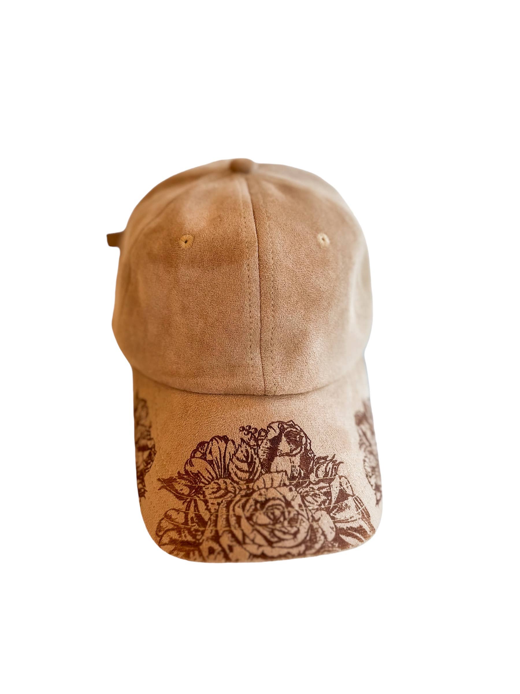 Wild Indigo - Vendita all'ingrosso Cappellino da baseball - Donna - Cappellino da baseball in camoscio effetto bruciato con motivo rose3