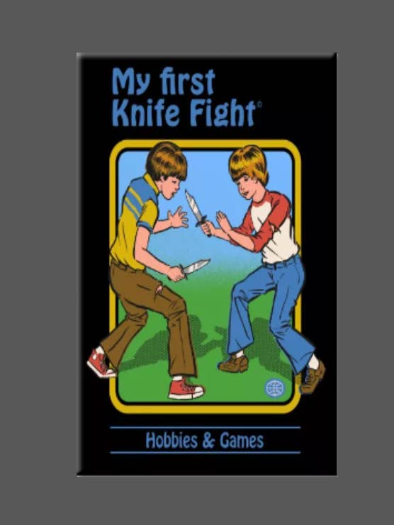 Retro, My First Knife Fight, imán, botón, espejo, vintage para venta al por mayor de Ba Ba Buttons