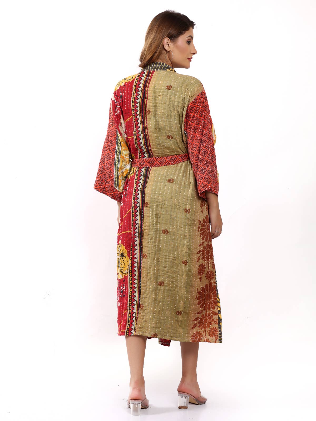 Wevez – Robe - Mulher por atacado – Lote por Atacado de Casacos Vintage Kantha Estampados para Mulheres5