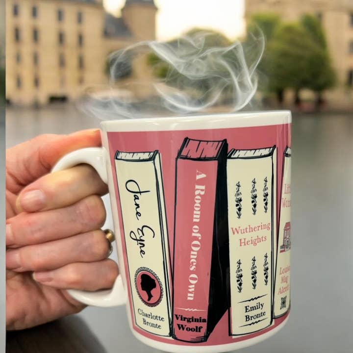 Fly Paper Products - Wholesale Coffee Mug - Famous Female Authors Book Spine Tea Coffee Mug1