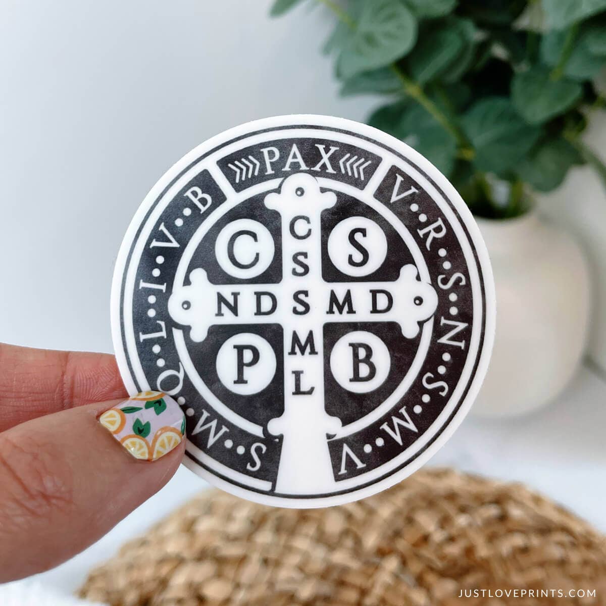 Just Love Prints - Catholic Stickers & Gifts - Wholesale Sticker - St. Benedict Medal Vinyl Sticker