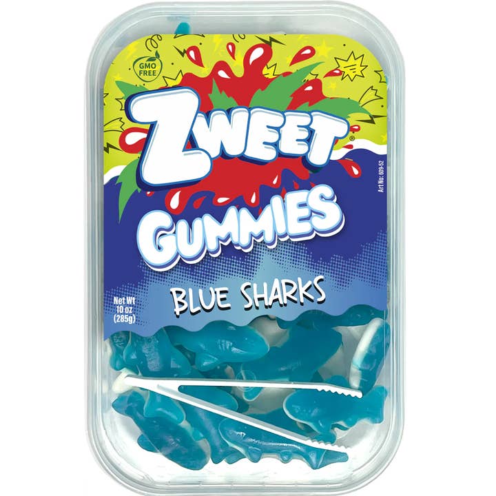 Pops Distro Inc - Wholesale Gummy - Gummy Blue Sharks | Zweet | 10 oz (3 Pack)