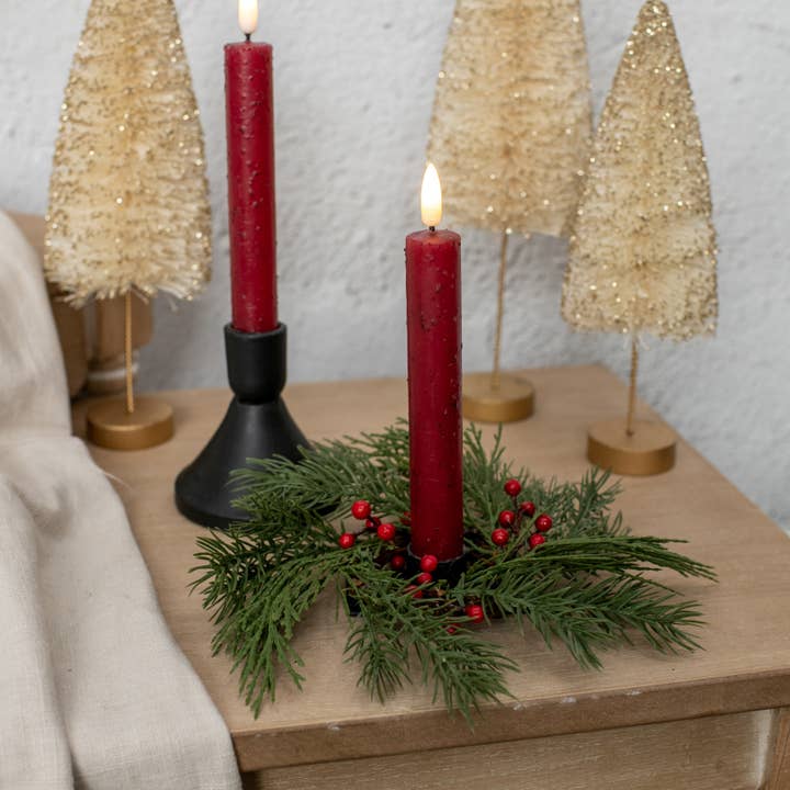 Ragon House - Wholesale Wreath - 7" ANGEL PINE TAPER CANDLE RING1