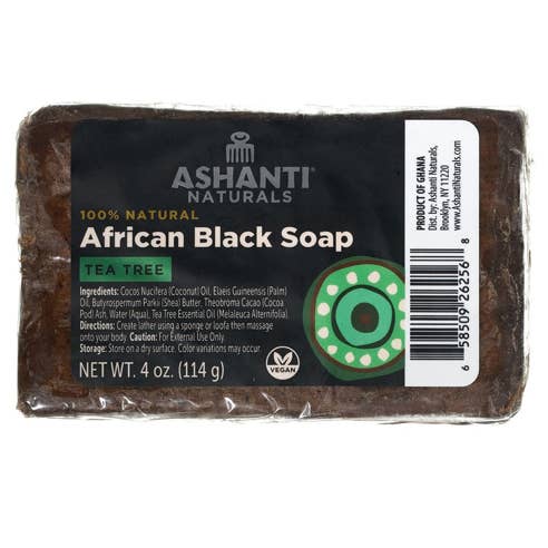 100% African Black Soap Bars - Tea Tree for wholesale by Ashanti Naturals