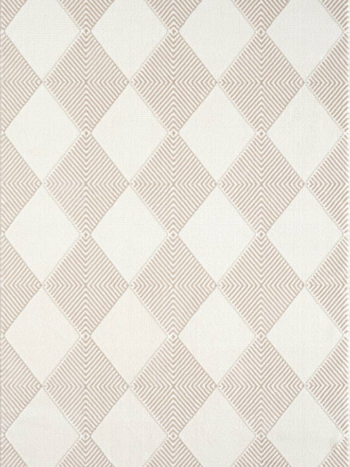 Tapete Abani Neutral NTL110A Creme Bege Diamantado Checker por atacado de Abani Rugs