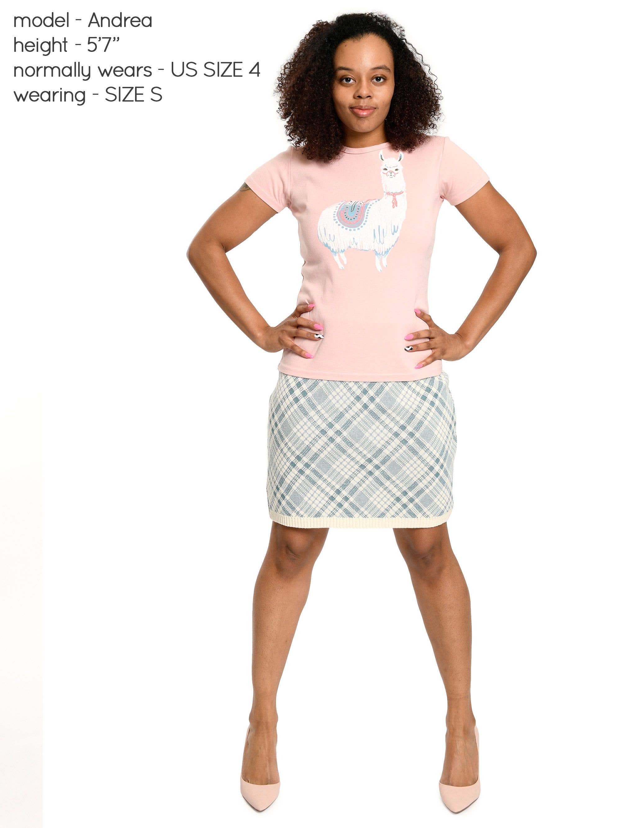 Green 3 – Engroshandel Nederdel - Dame – Dame Forår Vægt Bomuld Sweater Strik Nederdel Krikand/1