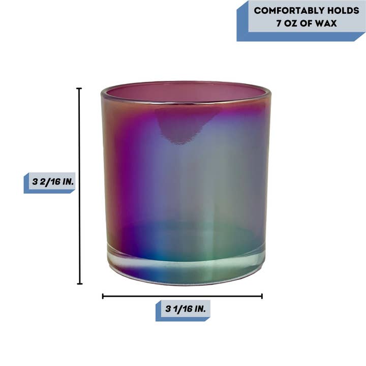 General Wax & Candle Company - Wholesale Kaarsenhouder - 9.5 oz Monticiano Iriserende Pixie - Kaars maken van glas