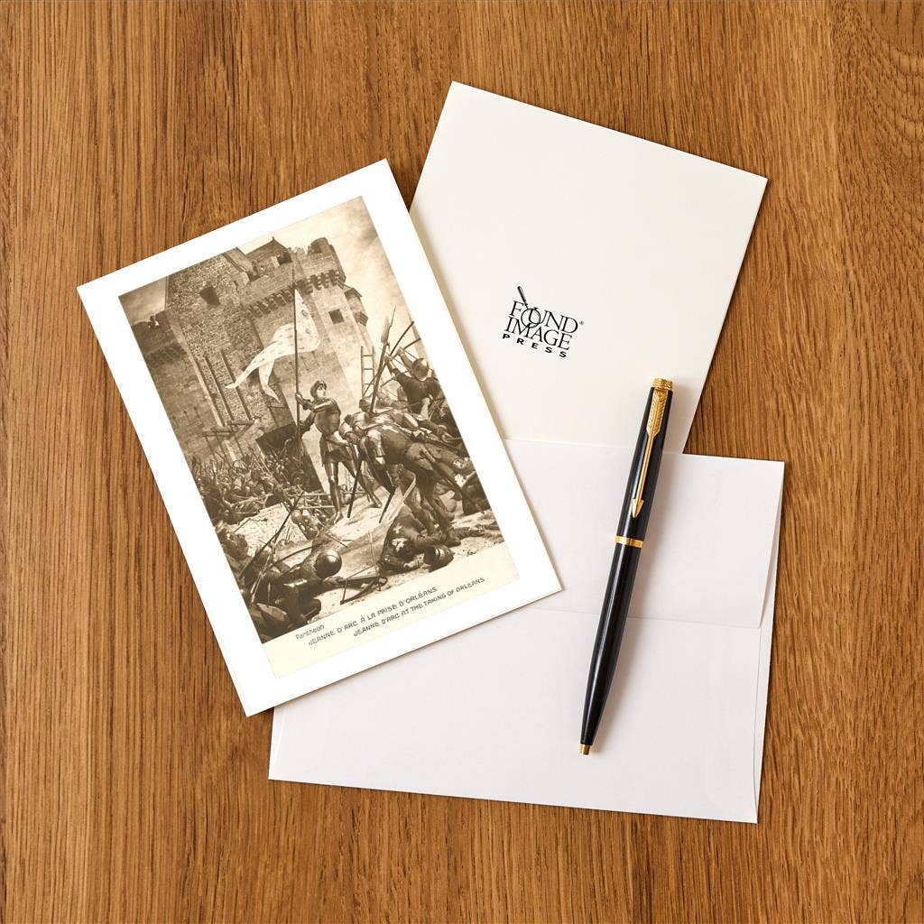 Found Image Press - Wholesale Stationery/Notecard Set - Greeting Card FF-33 Scene of Jeanne d'Arc in Battle1