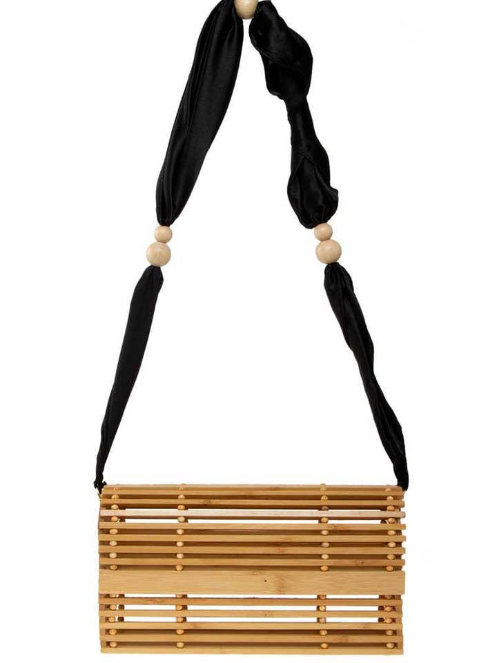 Bamboe tas met satijnen wikkelband voor wholesale door Shop Neighbors