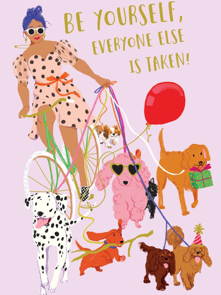 CARTE DE VŒUX FRIENDSHIP BE YOURSELF EN PAPIER ROSE pour la vente par Notes & Queries, Inc.