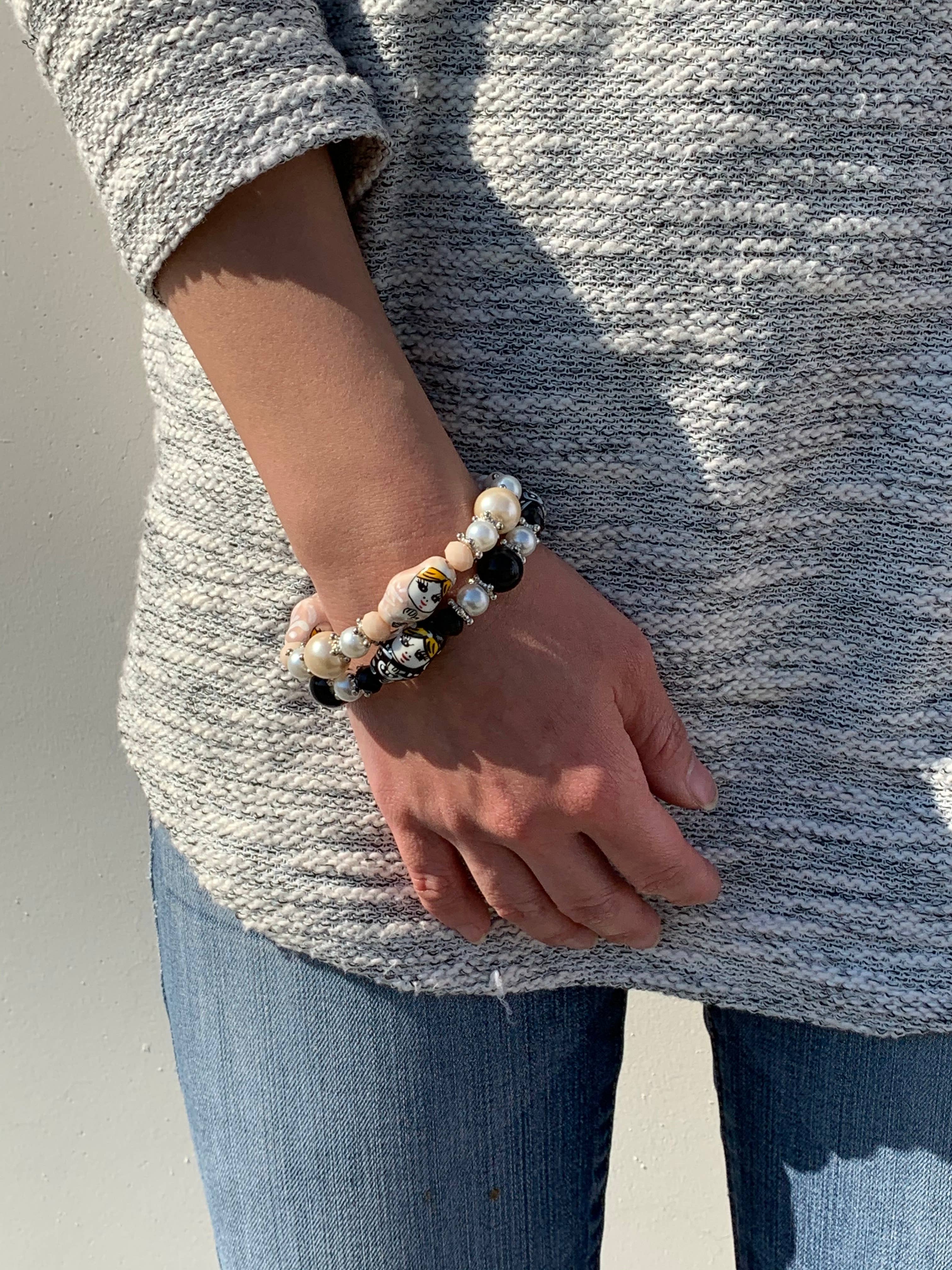 Fiona Accessories - Wholesale Beaded Bracelet - Nesting Doll Beaded Bracelet, Russian Porcelain Jewelry Gift3