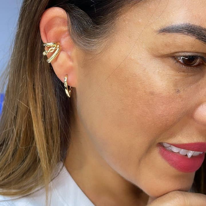 18k GF Schlichter 3-reihiger Ohrmanschette für den Großhandel von Milie