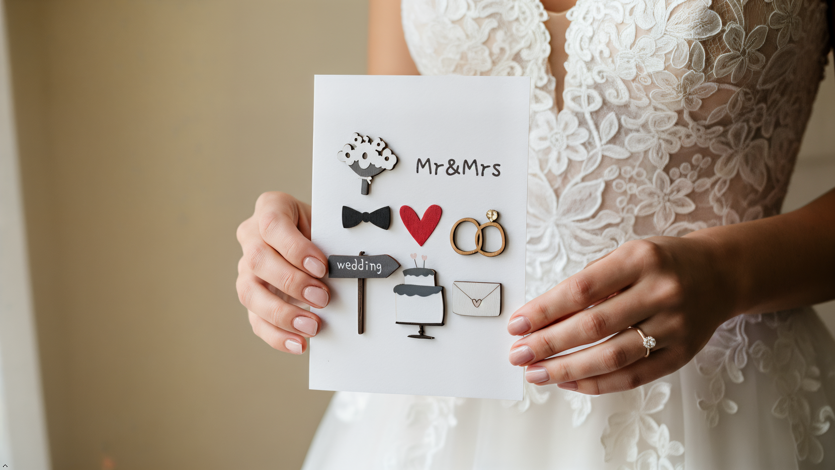 PESKOVOI - Wholesale Wedding Card - 3D Wooden Wedding Card – Mr & Mrs Handmade Card by PESKOVOI2