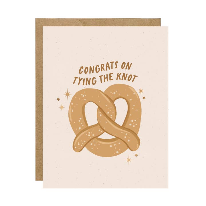Pretzel Congrats On Tying The Knot - Wedding Love Card for wholesale by Simple Whimsy