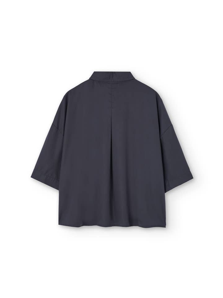 Hallow Tencel oversized shirt in black for wholesale on Faire6