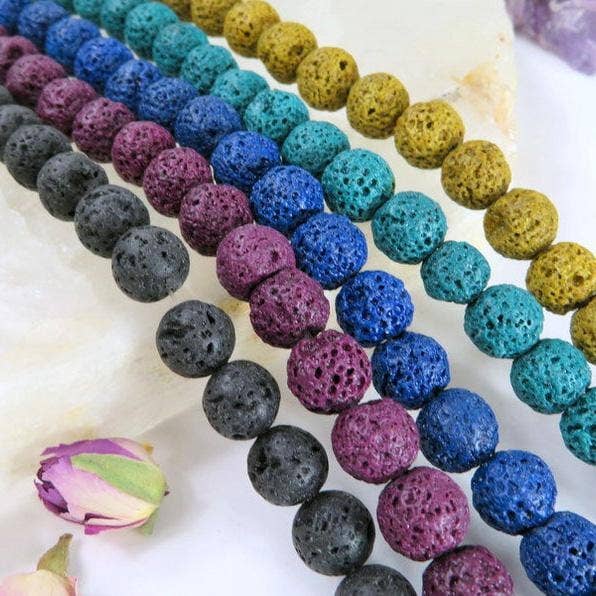 Rock Paradise - Wholesale Beads - Crystal Lava Rock Bead Strand for Essential Oils 10mm2