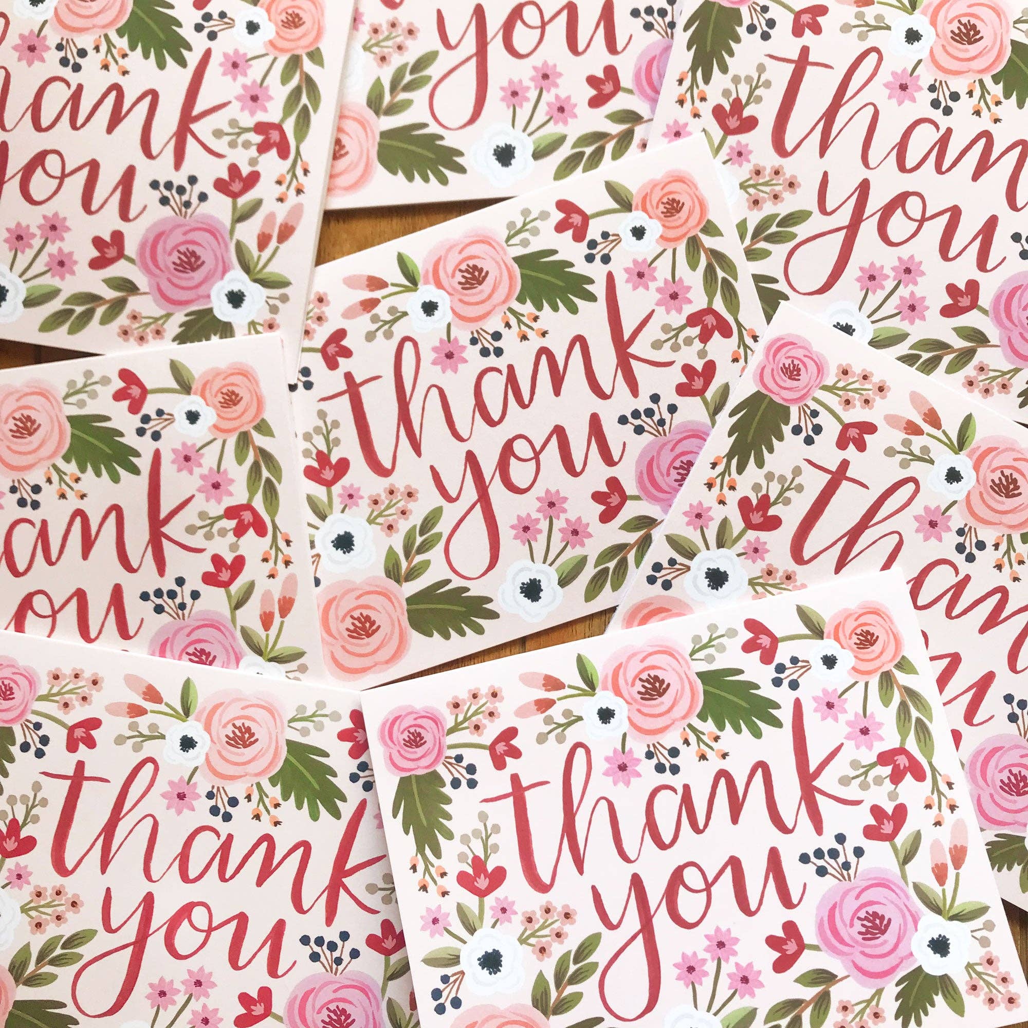 LoveLight Paper - Wholesale Thank You Card - Wild Rose - Thank You Card1