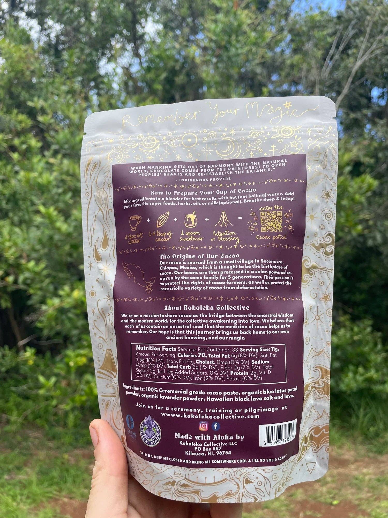 Kokoleka Collective - Wholesale Chocolate - Flores  - Blue Lotus Ceremonial Cacao Elixir4